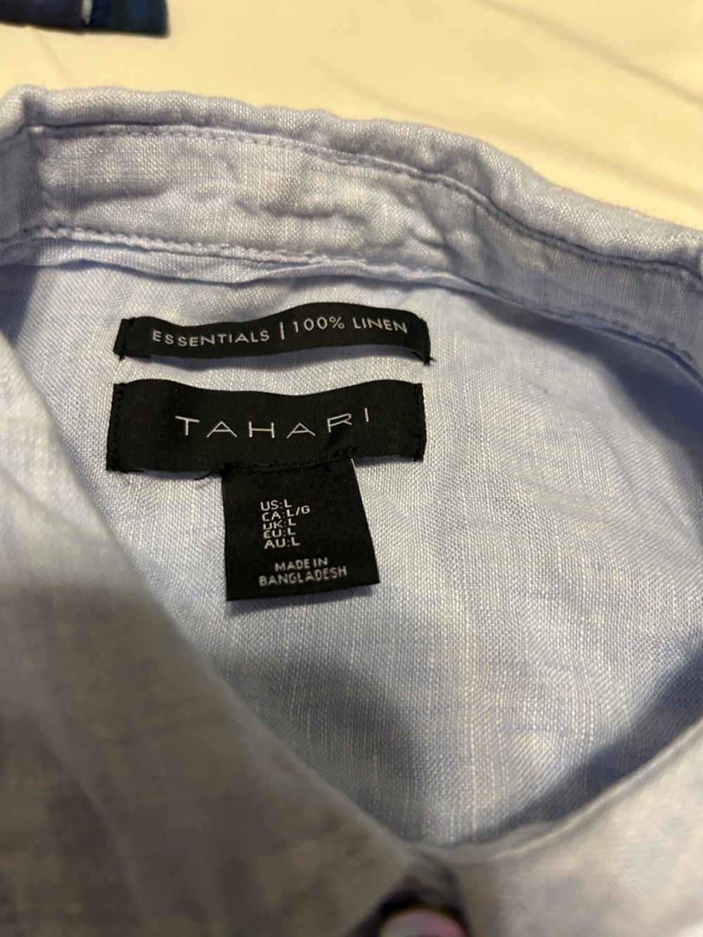 BOGO 1/2off🎒35%off3🛴 Tahari blue linen tunic roll tab sleeve - Picture 5 of 5
